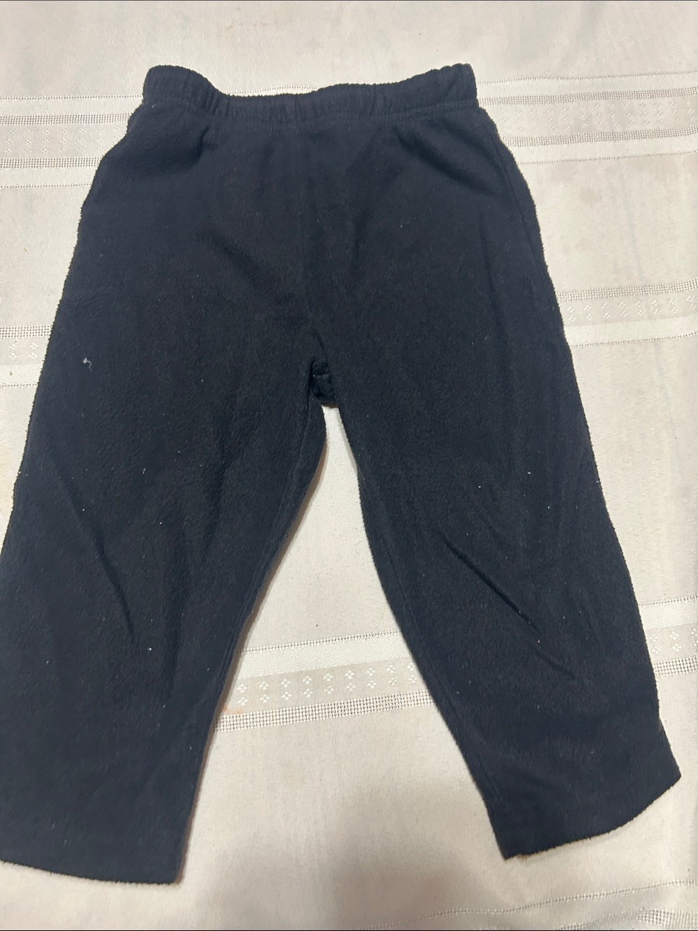 Kids Black Fleece Joggers with Elastic Waist